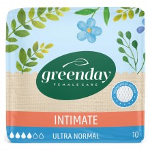 Прокладки женские 10 шт Ultra Normal Dry INTIMATE GREEN DAY (ШК: 4627087923136 )